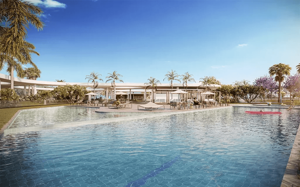 Leisure area with swimming pool