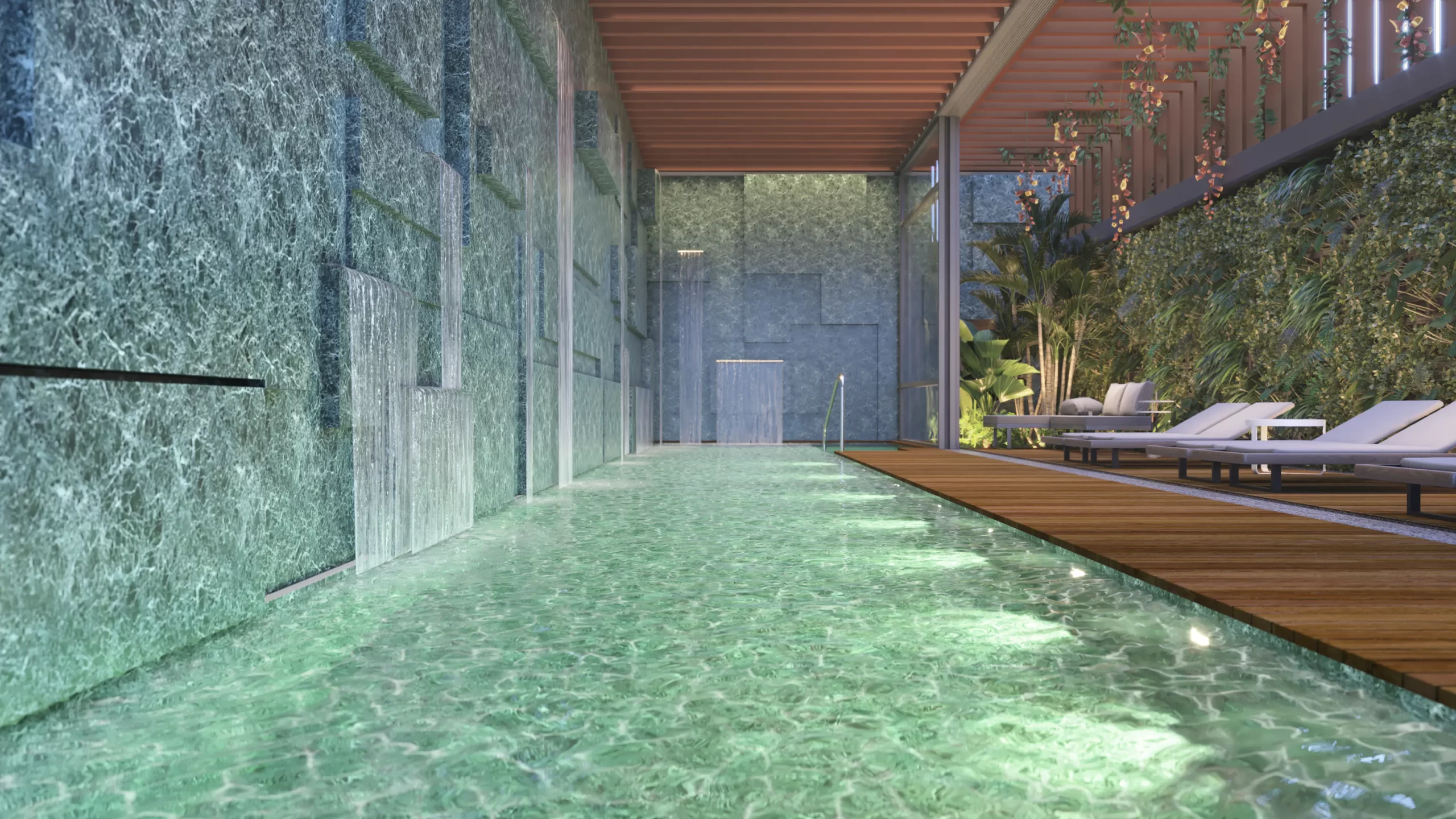 PERSPECTIVA ARTÍSTICA DA PISCINA COBERTA