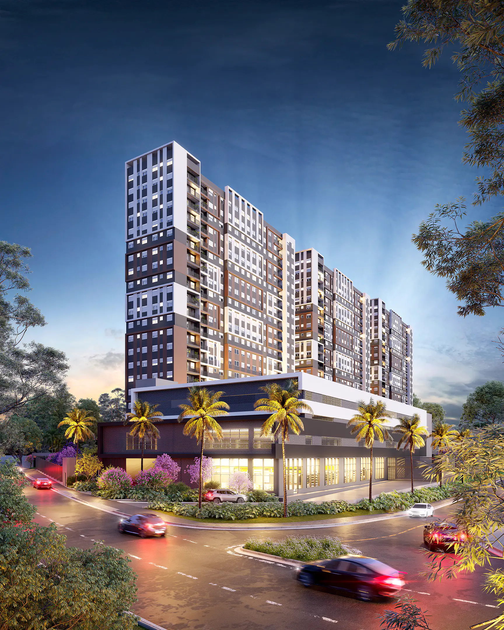 FACHADA COM CENTRO COMERCIAL